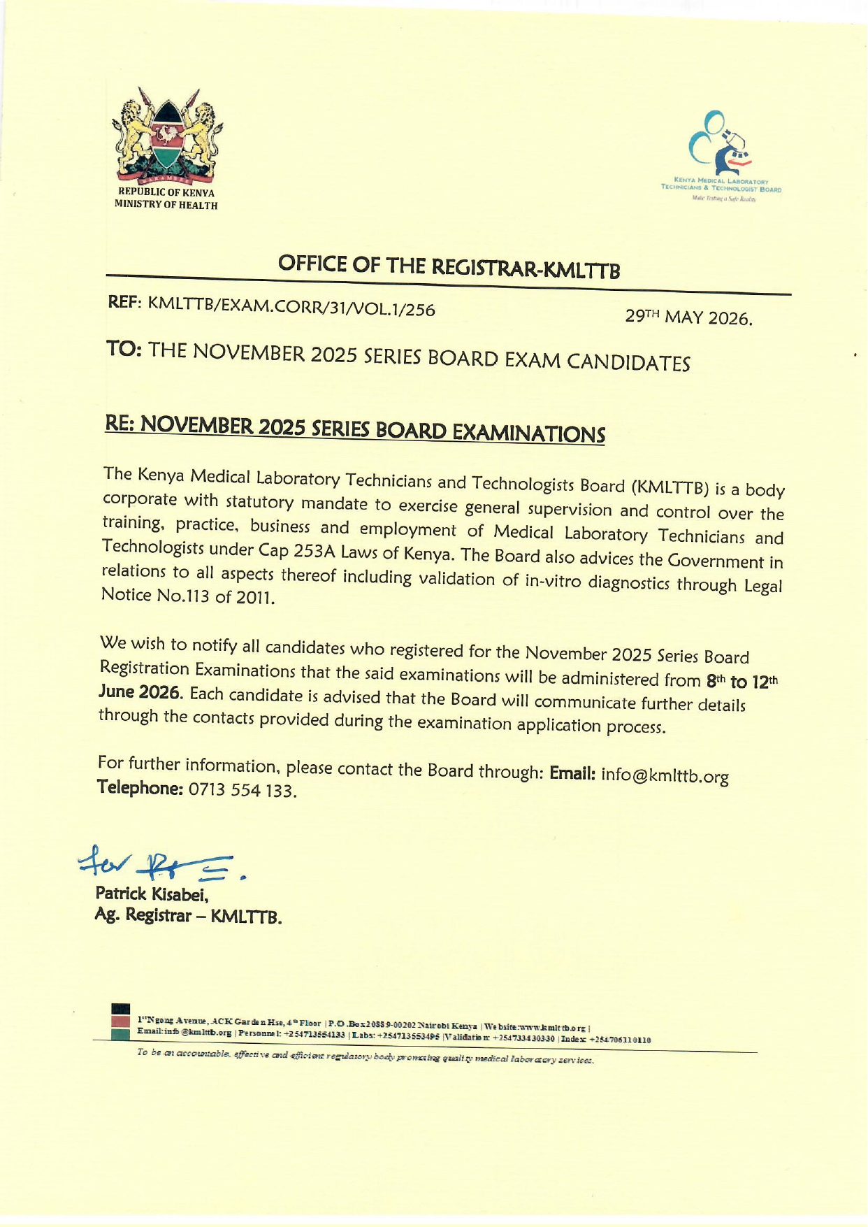 KMLTTB Notice